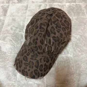 후즈후 갤러리 캡 레오파드 무늬 브라운