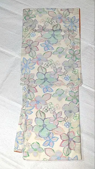 파스텔 플라워 꽃무늬 이중 기모노 명주