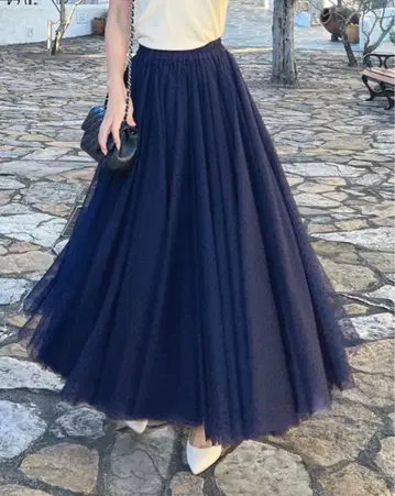 미사용 새상품 jenne M 사이즈 도트 튤 볼륨 스커트