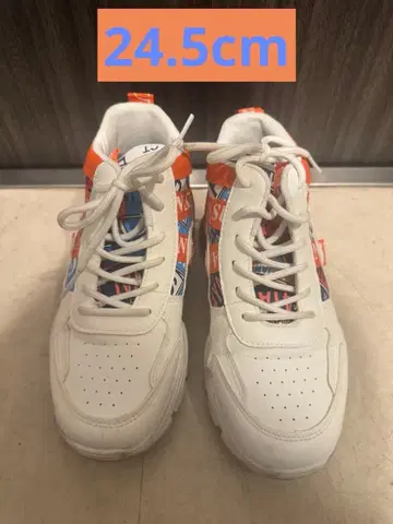 [ 오렌지/화이트 ] 통굽 스니커즈