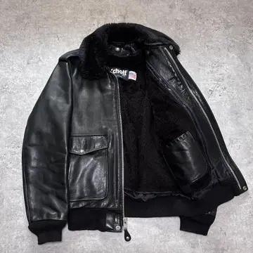 Schott 샷 184SM G-1 A-2 플라이트 자켓 34 블랙