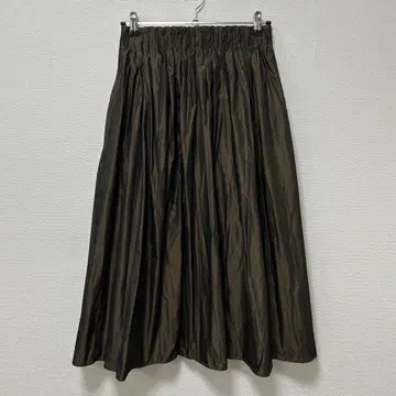 BEARDSLEY 타프타 개더 스커트: 안감 포함 브라운