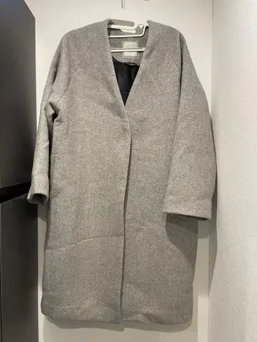 JEANASiS 지나시스 노카라 코트 롱 코트 울 혼방 그레이