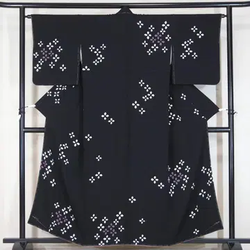 미사용 인기 블랙 시보리 순수 실크 염색 코몬 155cm a889