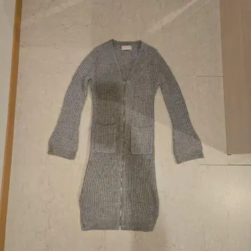 MIRROR 그레이 리브 롱 가디건