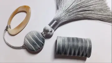 서비스품 2세트 원통형 오비 고정 띠 태슬 오비 장식