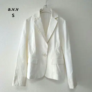 a.v.v 아베베 자켓 테일러드 코튼 리브 화이트 S