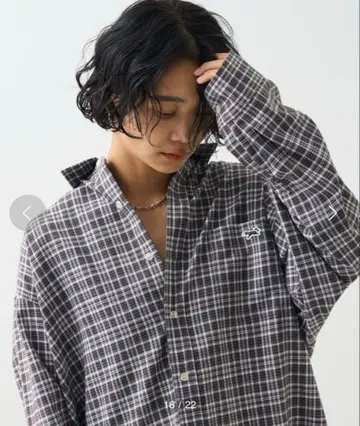 TOWN CRAFT x FREAK'S STORE/오버 사이즈 체크 셔츠