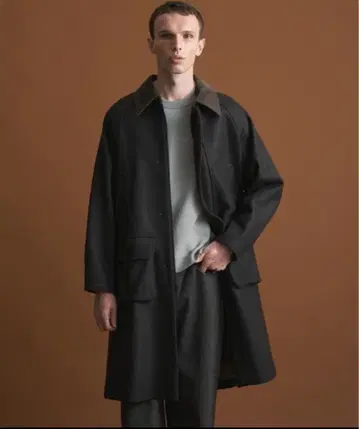 PUBLIC TOKYO Super140s 멜톤 헌팅 코트 카키