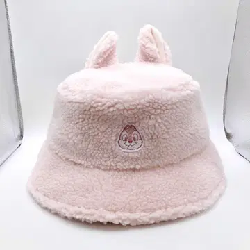 디즈니 칩과 데일 귀 달린 보아 플리스 버킷햇 핑크
