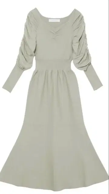 LagunaMoon 셔링 슬리브 머메이드 라인 니트 원피스