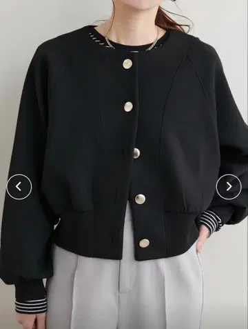 내추럴 금장 버튼 노카라 종이상자 블루종