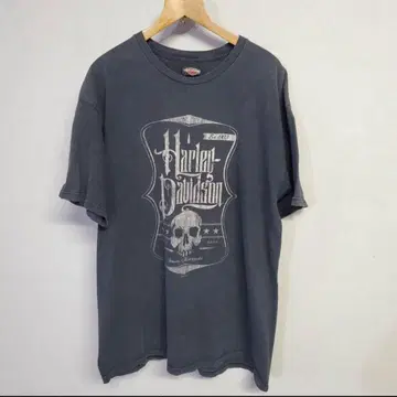 할리데이비슨 T셔츠 반팔 로고 스컬 프린트 L