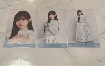 노기자카46 생사진 카와사키 벚꽃 카라 부착 코디 3종 컴프