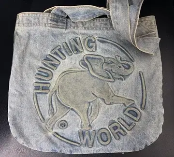 HUNTING WORLD 엘리펀트 로고 데님 토트백