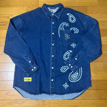 거의 미사용 EXAMPLE EX DENIM SHIRTS XL 데님 셔츠