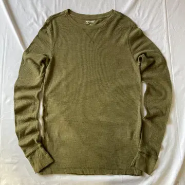 00s 써멀 롱T 와플 원단 카키 그런지 Y2K 헤이세이 구제 의류