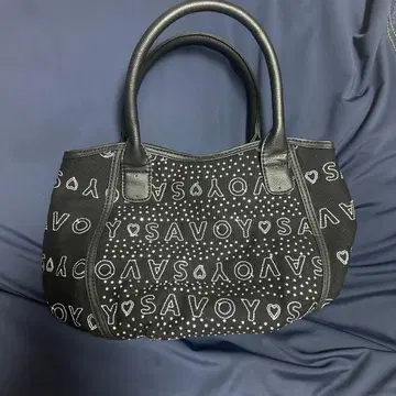 SAVOY 블랙 핸드백 로고