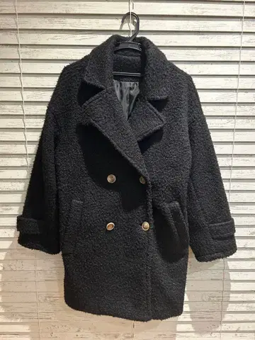 보아풍 더블 브레스트 자켓 블랙