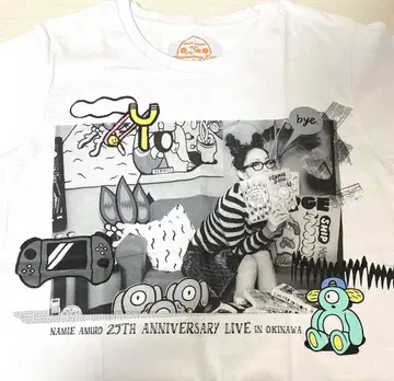 아무로 나미에 오키나와 25주년 라이브 굿즈 T셔츠 화이트 L 사이즈