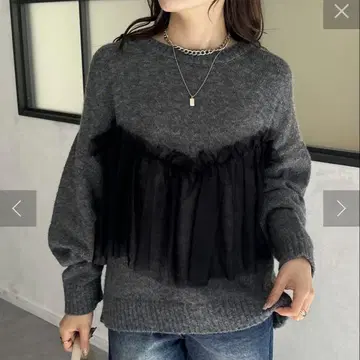 튤 뷔스티에 도킹 니트