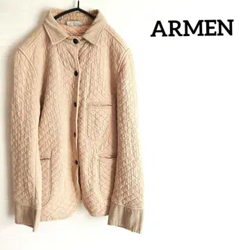 아멘 코튼 퀼트 셔츠 칼라 자켓 그레이 베이지 프랑스 원단