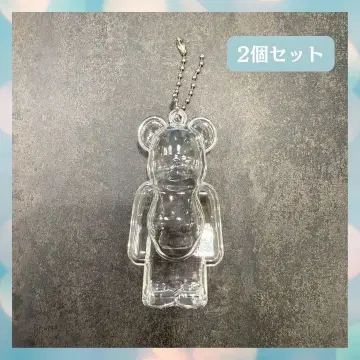[ 2개 세트 ] 베어브릭용 체인 포함 클리어 케이스 BE@RBRICK