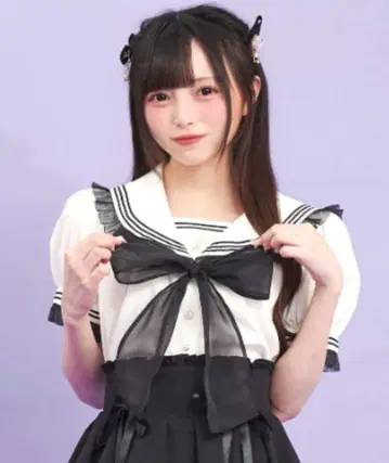 secrethoney 오간자 프릴 세일러 카라 블라우스