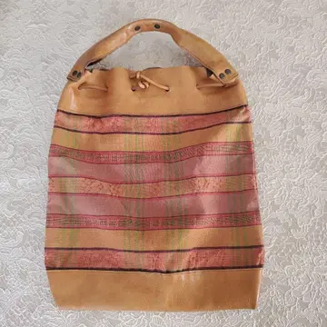 천연 가죽 콤비 디자인 토트백