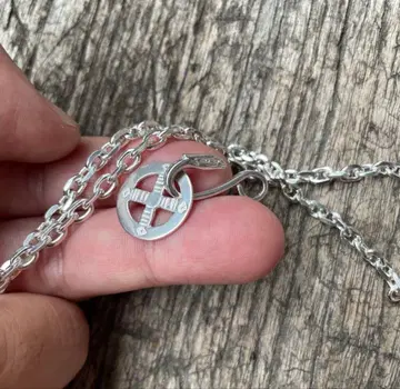 굵은 사각 체인 목걸이 휠 실버 이글 후크 오링 세트