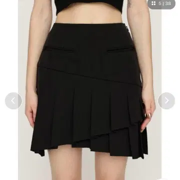 SLY RANDOM HEM PLEATS S/SK 블랙