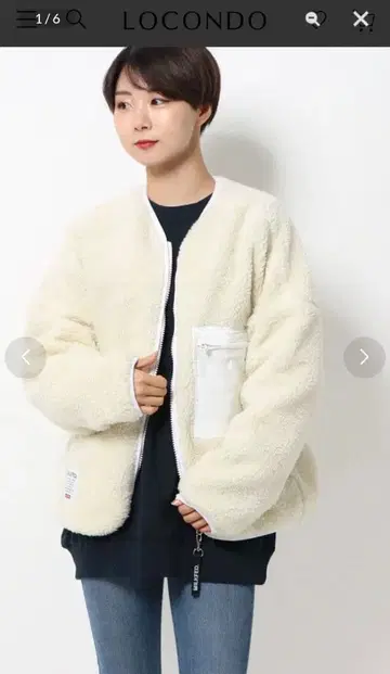 MILKFED. BOA FLEECE ZIP BLOUSON WHITE