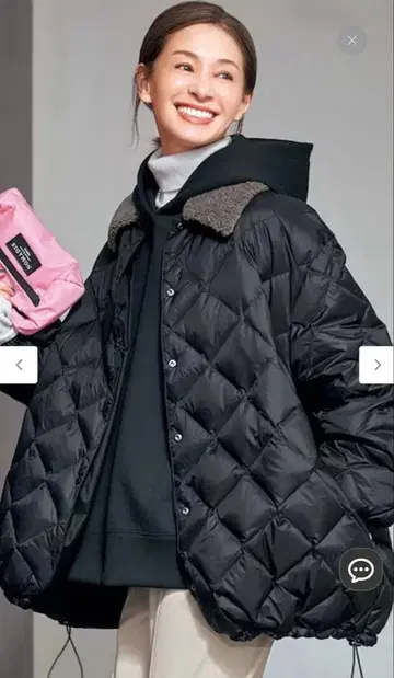 앙피로 TAION 콜라보 보아 옷깃 리버서블 다운