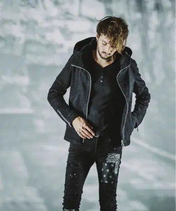 NOID. 얼티밋 스트레치 데님 후디드 BLZ