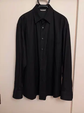 AURALEE 블랙 울 셔츠