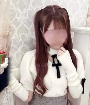 모에냐 시마무라 암커버 포함 니트 풀오버 화이트