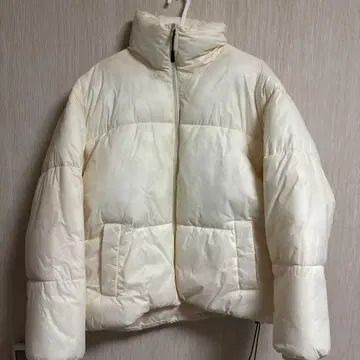 다운 자켓 화이트 무지