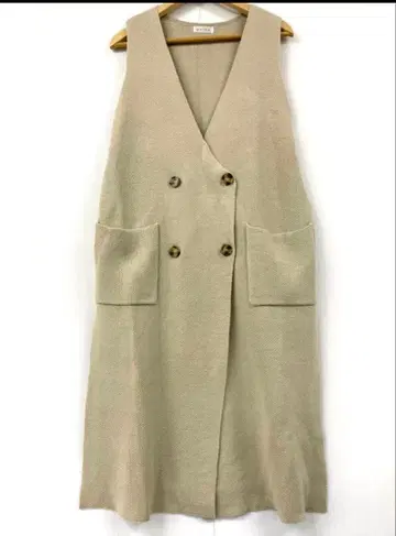 에시카 ESICA 슬리브리스 롱 니트 베스트 M