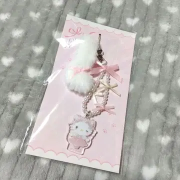 헬로키티 화이트 고양이 발레리나 스트랩