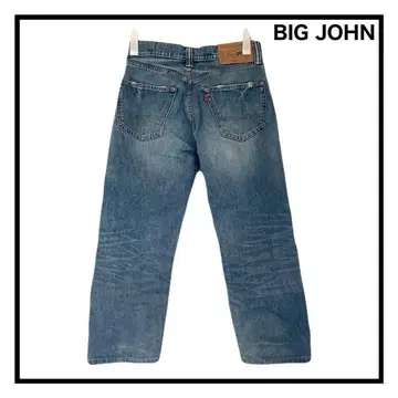 빅 존 데님 팬츠 허니컴 히게 캐주얼 청바지 남성용 블루