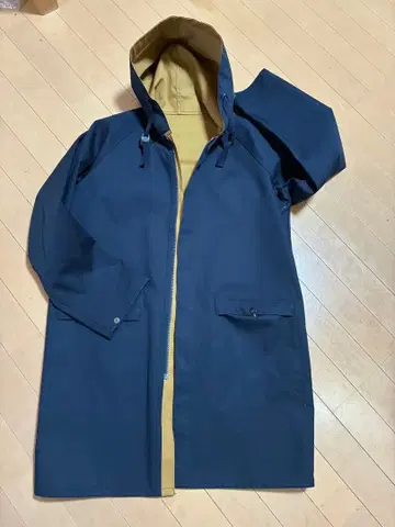 네이비 스텐카라 코트 후드 부착