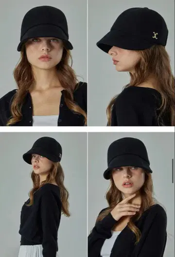 새상품 신상 VARZAR 커브드 보닛 햇 블랙