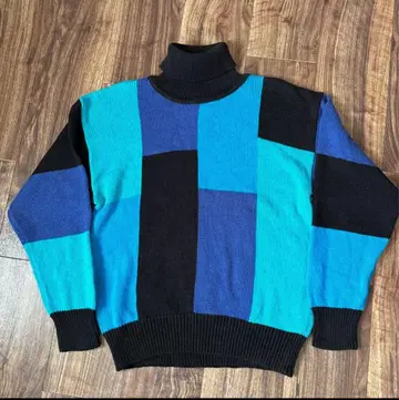 90s usa 빈티지 코튼 니트 스웨터 멀티 컬러 구제 의류