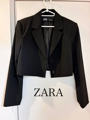 ZARA 크롭 기장 테일러드 자켓 블랙