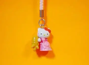 한국 한정판 헬로키티 스트랩 (대전-고려인삼) 지역 한정 키티 핑크 한복