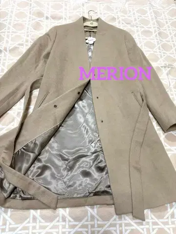 미사용품 MERION 롱 코트 카멜 100%