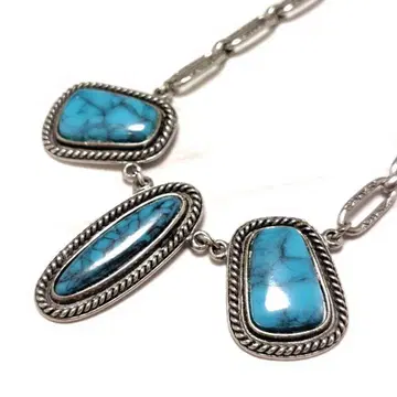 파란색 돌 목걸이 액세서리 주얼리 체인 돌 장식 파워스톤