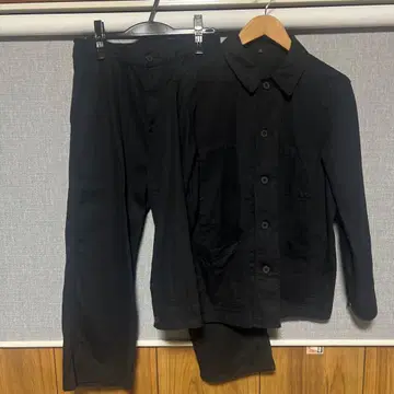 무인양품 나무 열매에서 만든 카포크 혼방 헤링본 커버올 셋업