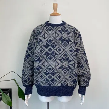 80s 90s USA제 총 패턴 니트 울 스웨터 빈티지 구제 의류