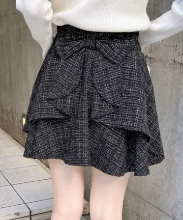 INGNI 백리본 트위드 플레어 치마바지